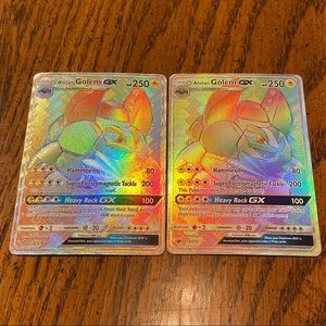 2 mint Pokémon golem GX  comes with GX CHIP
